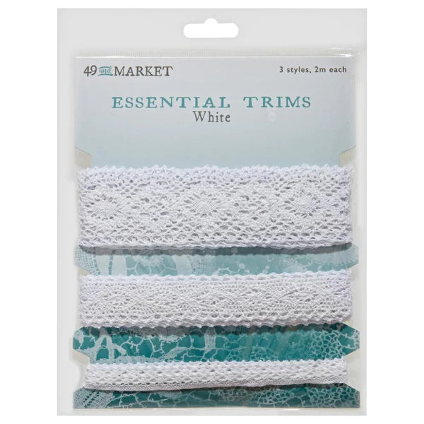 49 and Market Essential Trims - White 3 Styles 2m each