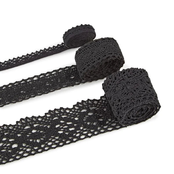 49 and Market Essential Trims - Black 3 Styles 2m each