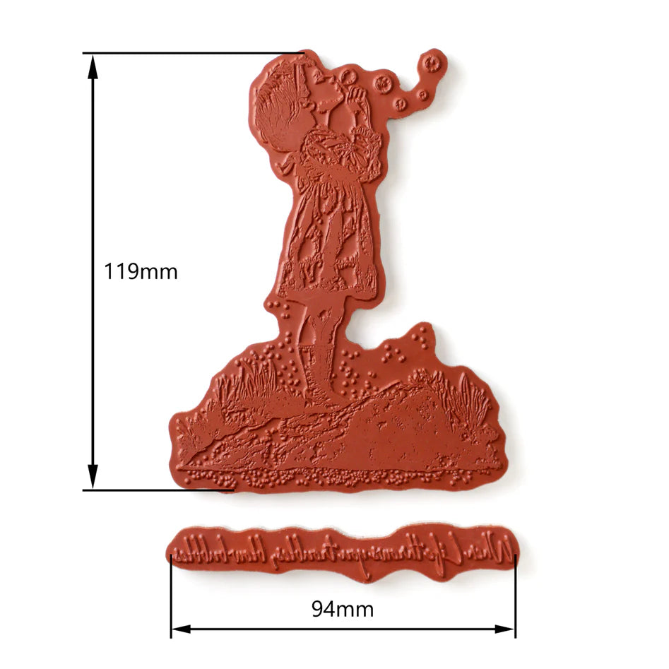 Cosmic Shimmer - Andy Skinner Pre Cut Mounted Stamp - Blowing Bubbles