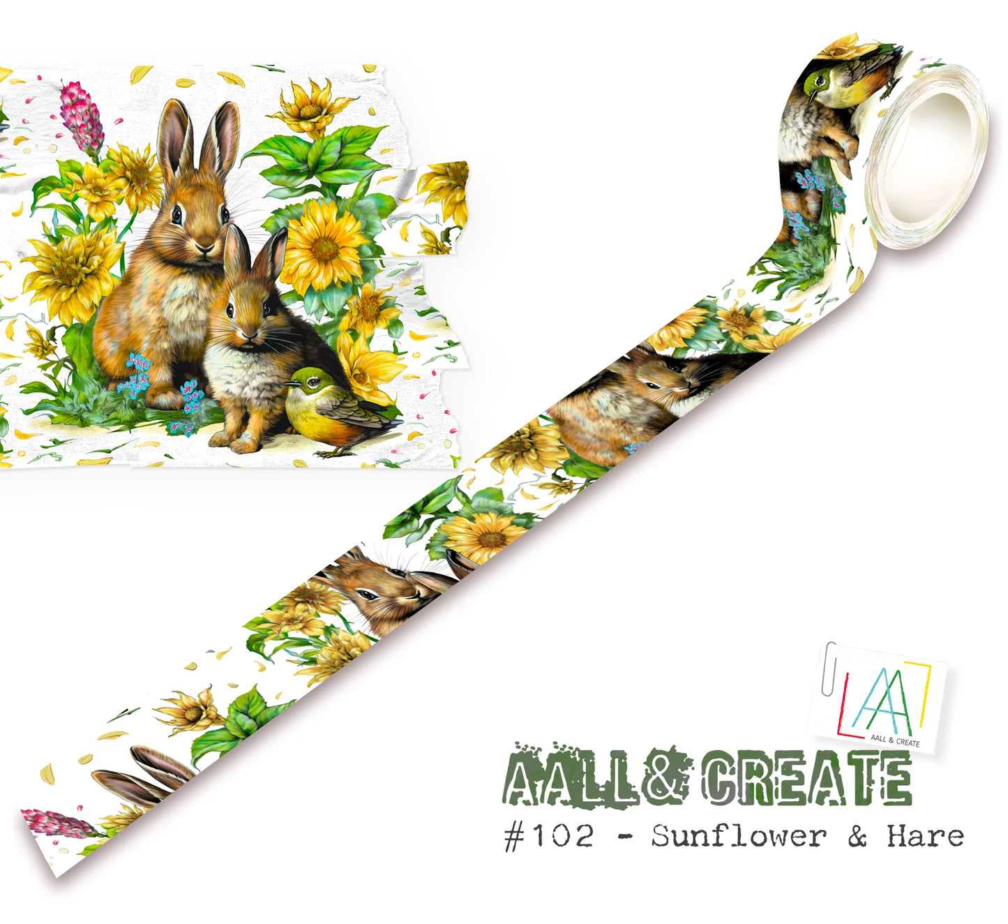 AALL & CREATE - Washi Tape -Sunflower & Hare #102