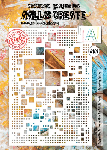 AALL & CREATE -A4 Stencil - Superbly Square #109