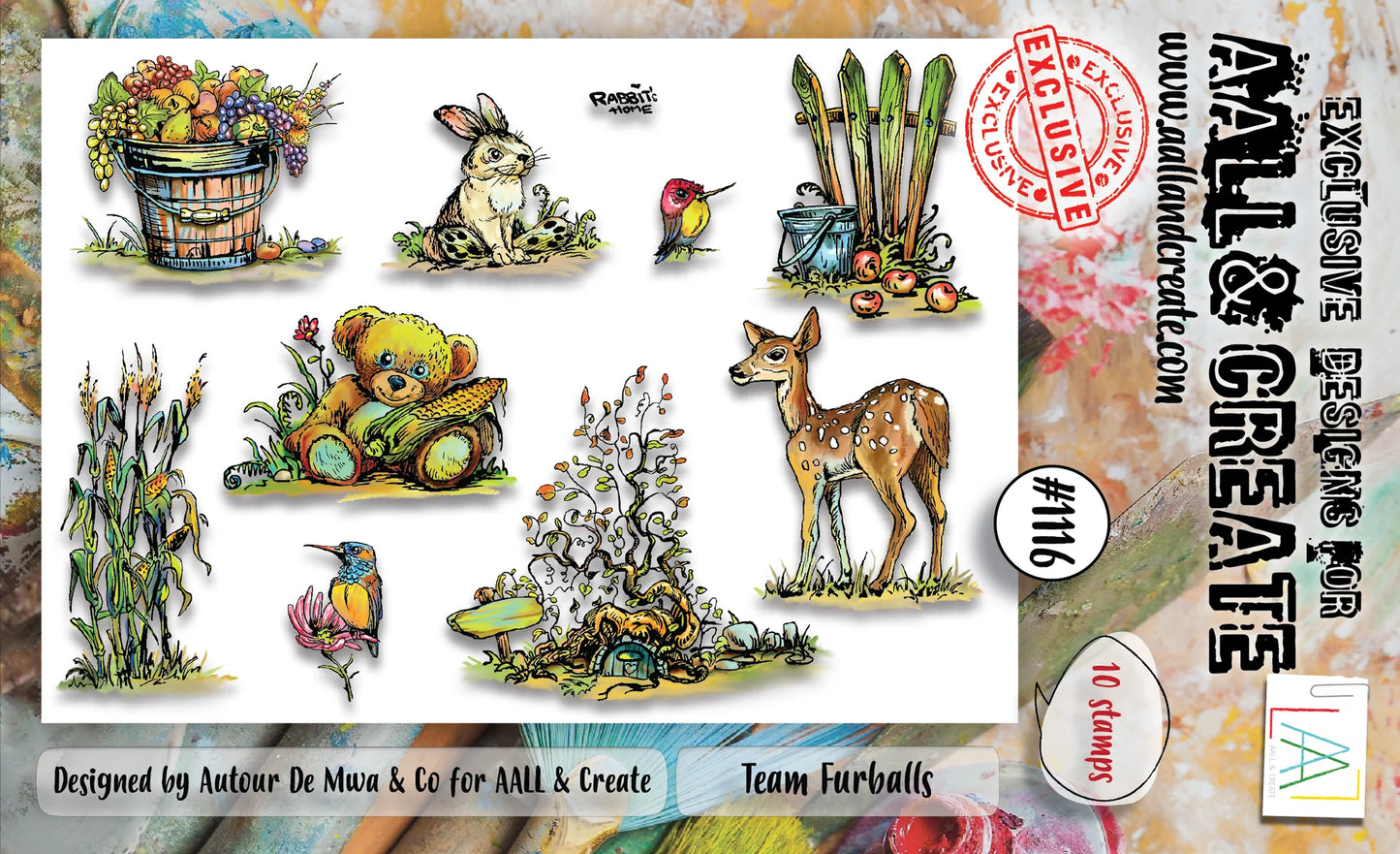AALL & CREATE - A6 Stamps -Team Furballs #1116