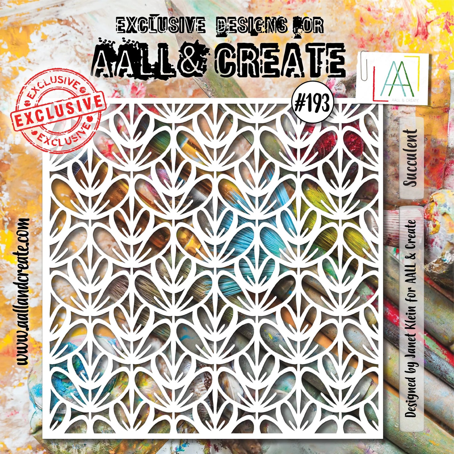 AALL & CREATE - 6X6 Stencil - Succulent # 193