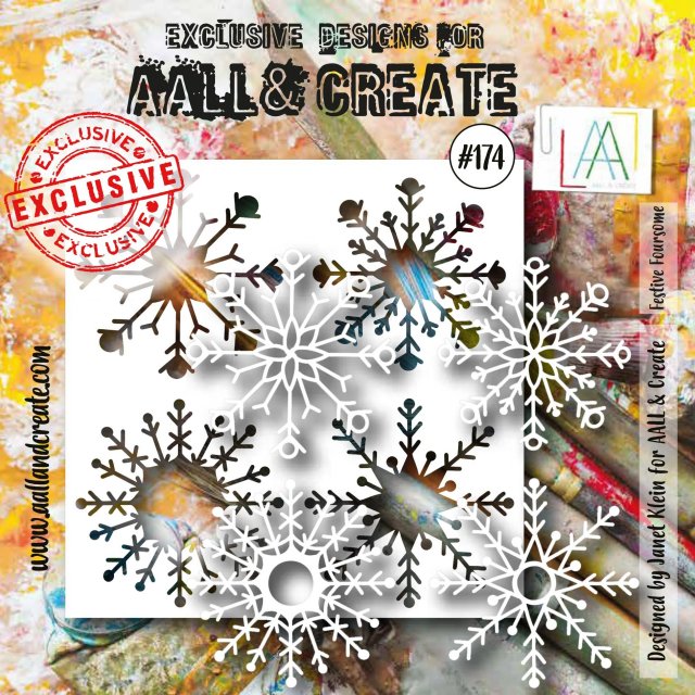AALL & CREATE - 6X6 Stencil -Festive Foursome #174