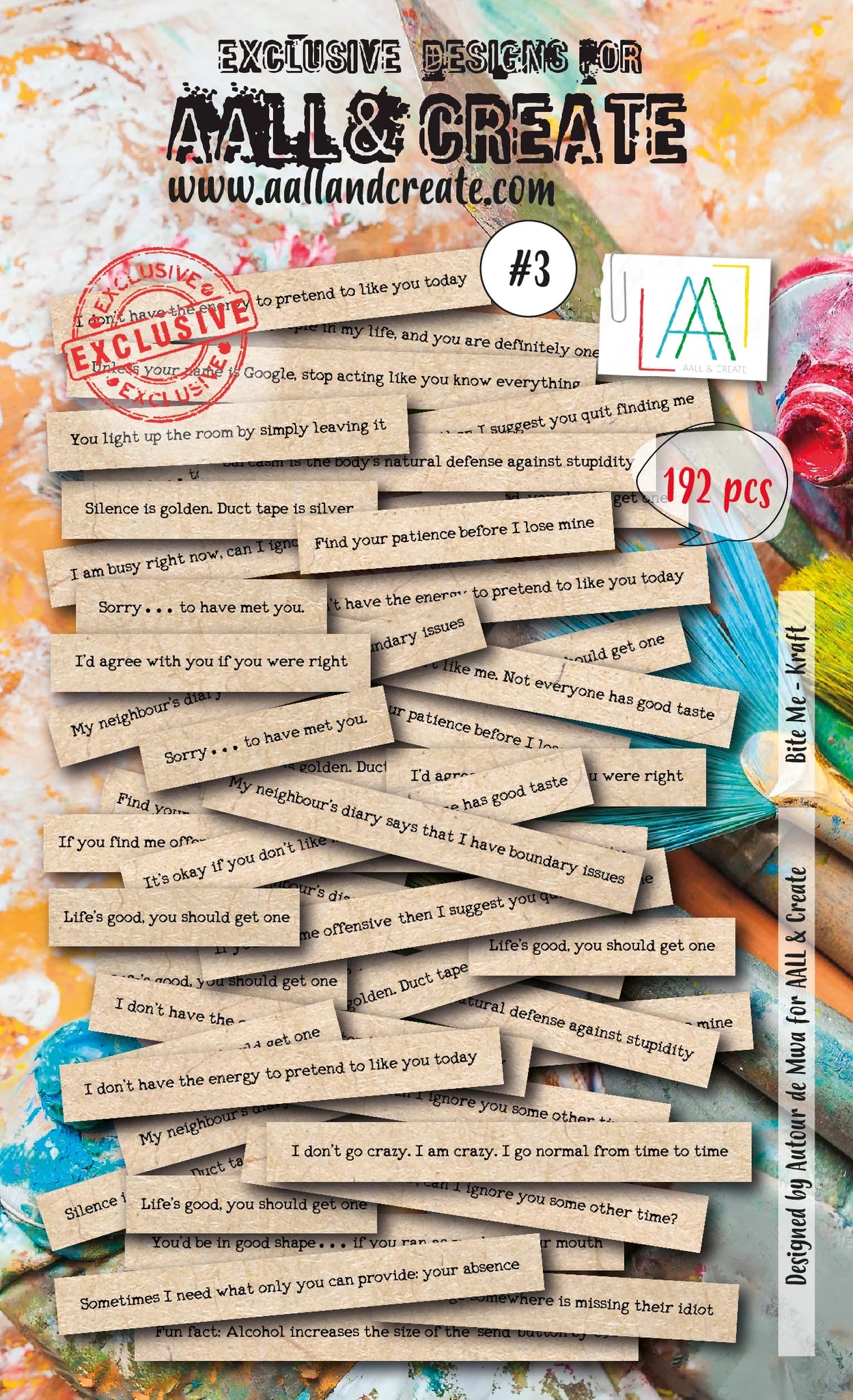 AALL & Create - Ephemera Die Cuts- Bite Me - Kraft # 3