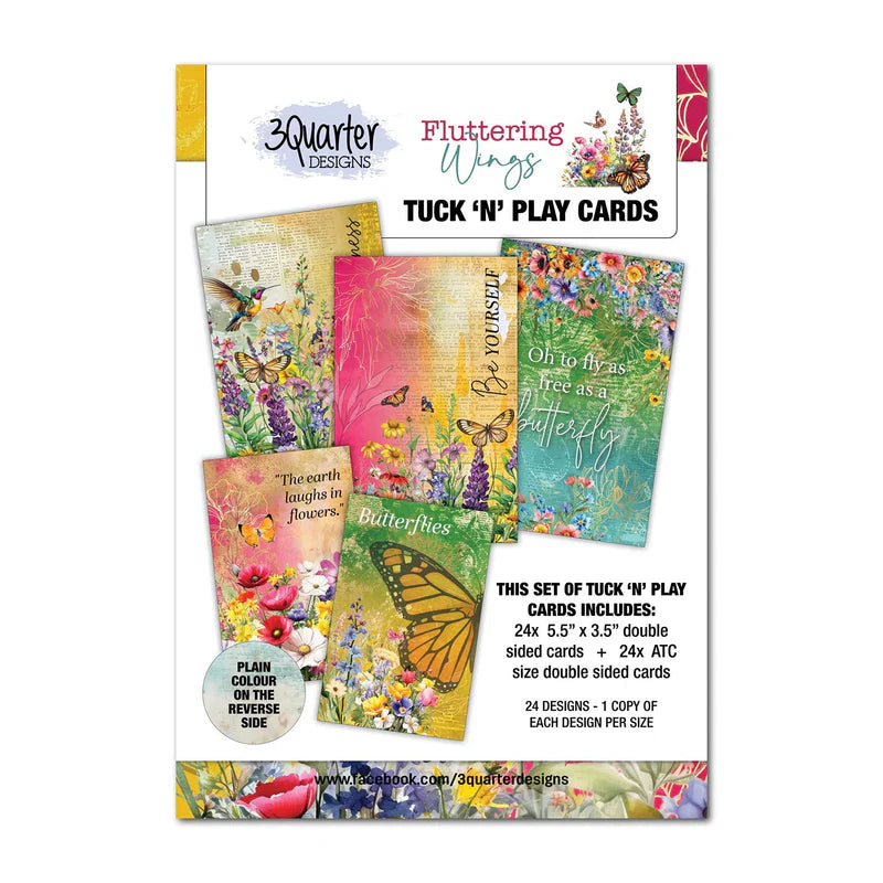 3 Quarter Designs - Fluttering Wings Tuck 'n' Play Cards