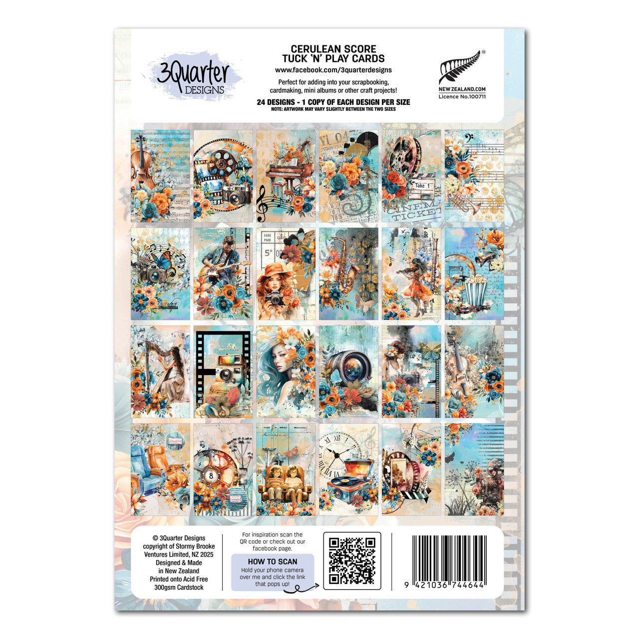 3 Quarter Designs - Cerulean Score Tuck 'n' Play Cards