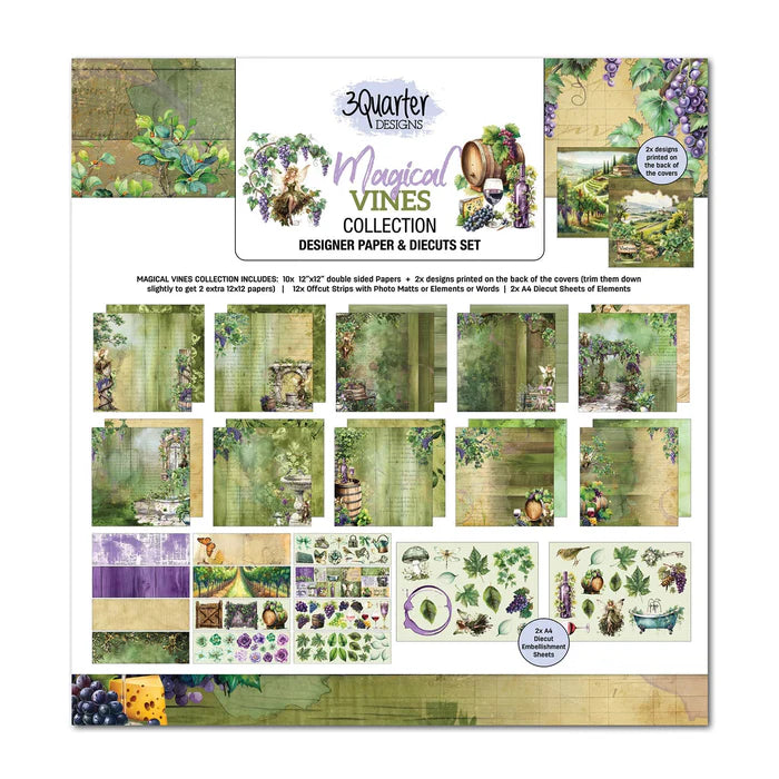 3 Quarter Designs - Magical Vines Collection Designer Paper & Diecuts Set