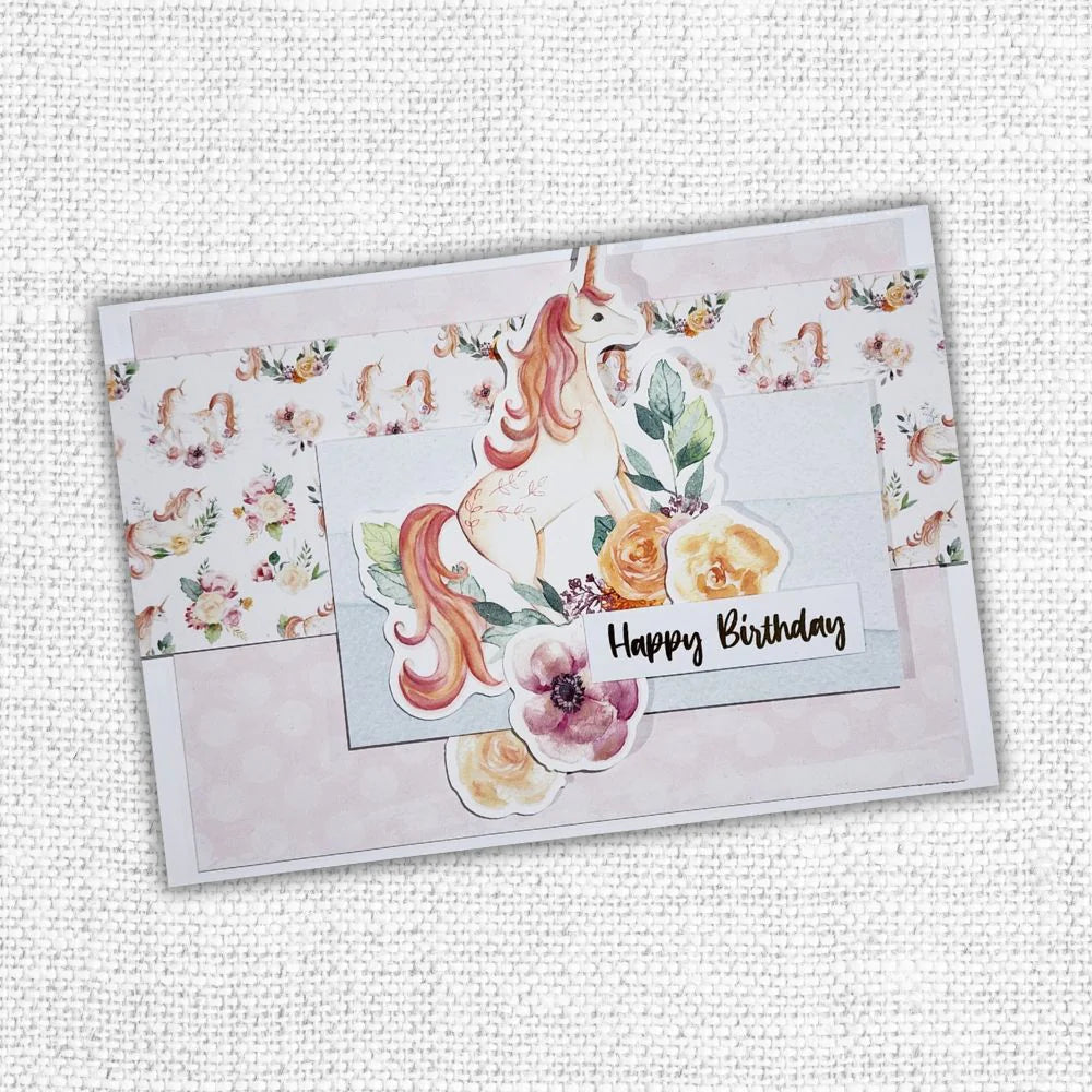 Paper Rose Embossed Die Cuts - Unicorn Party