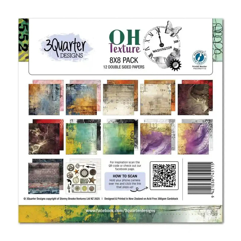 3 Quarter Designs -Oh Texture Collection 8x8 Pack