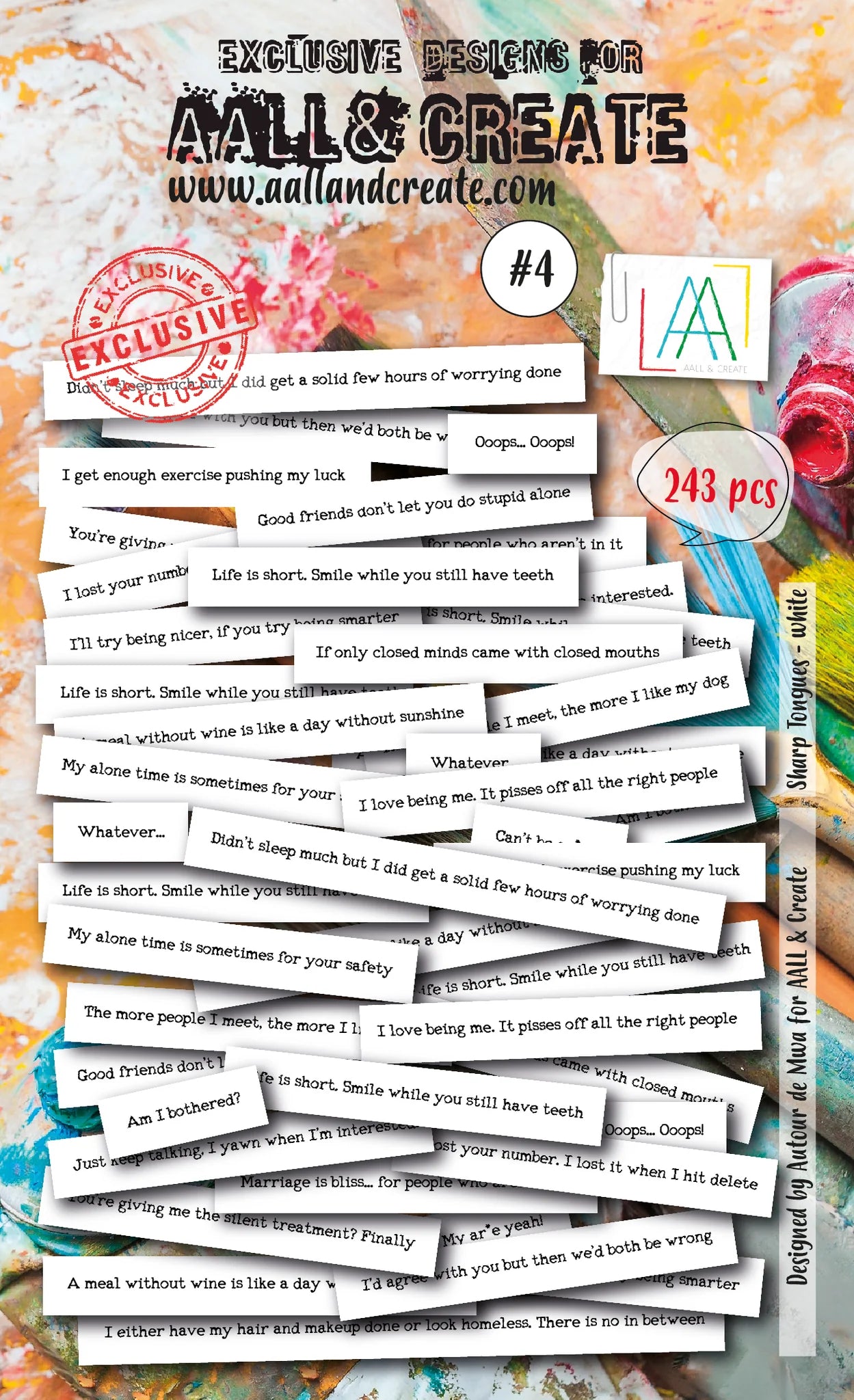 AALL & Create - Ephemera Die Cuts- Sharp Tongues - White #4