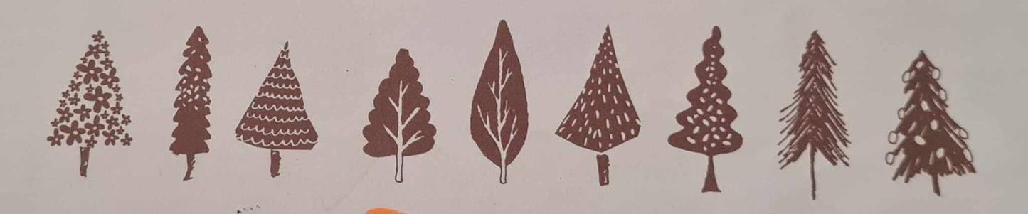 Kaszazz Rubber Stamp - Wonderland Tree Border