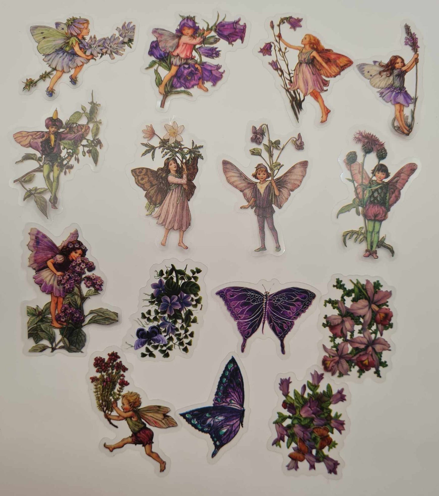 Garden Fairies- Clear Stickers - Purple