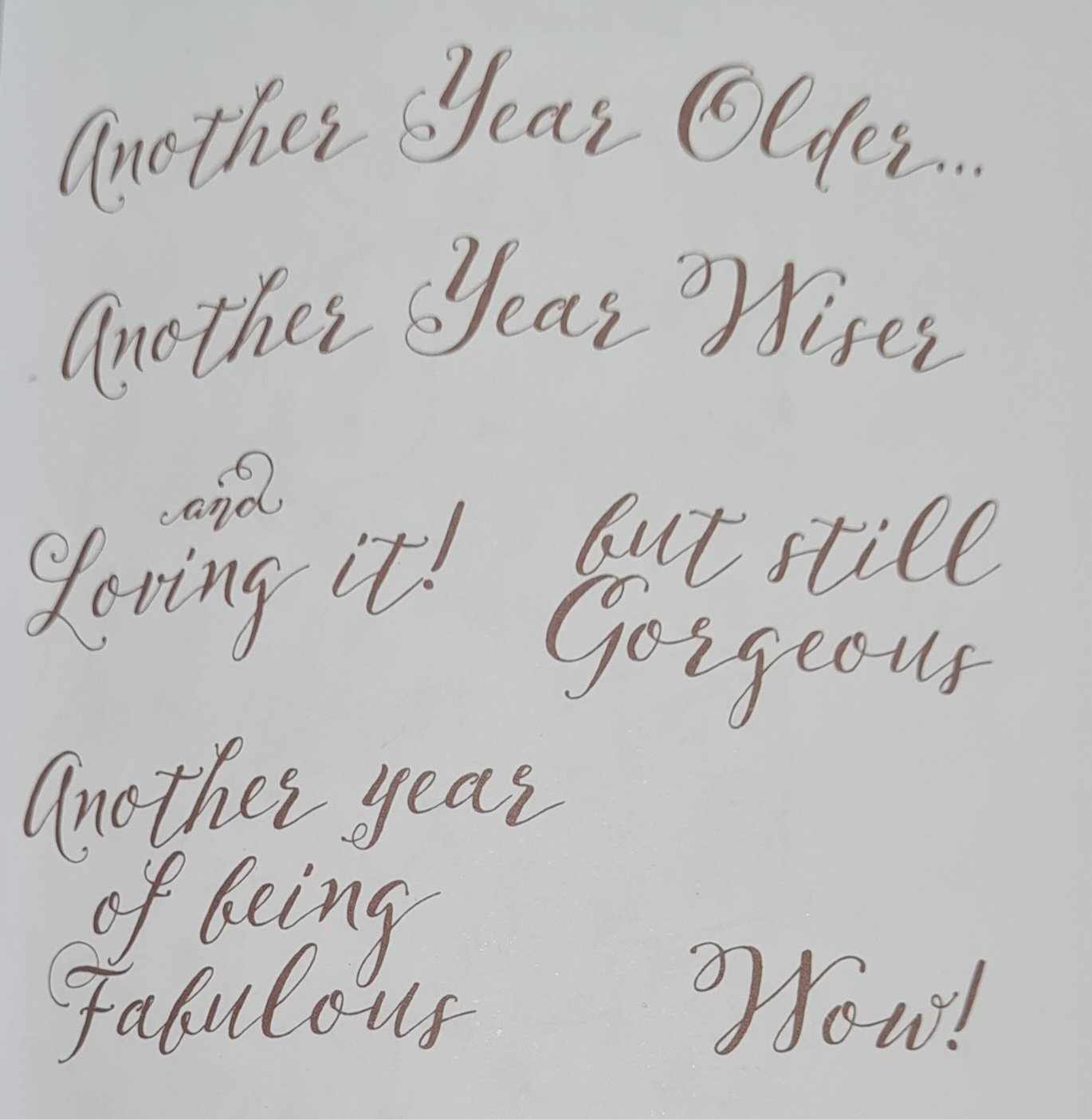 Kaszazz Rubber Stamp - Year Older (un-cut set)