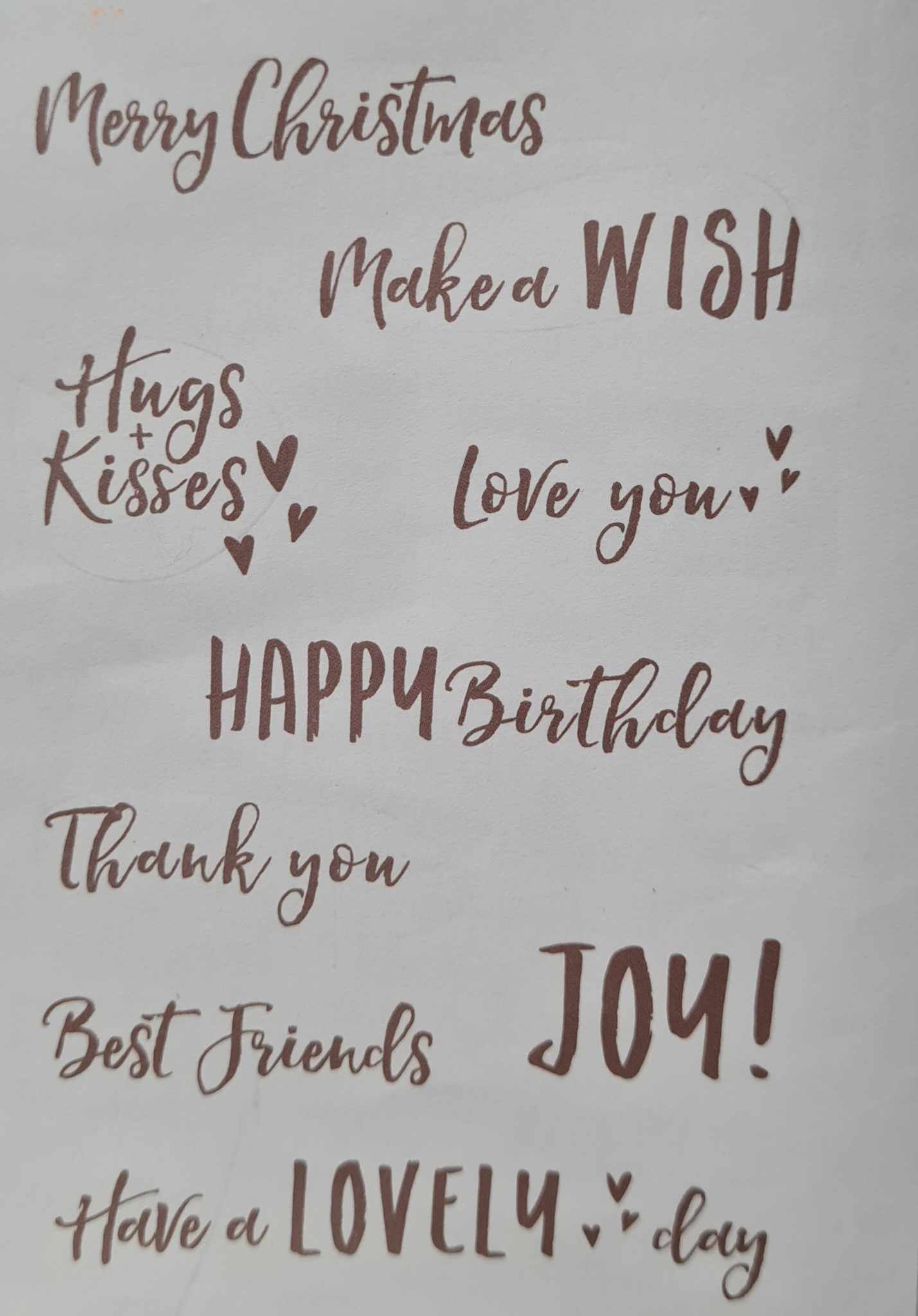 Kaszazz Rubber Stamp - Mini Messages - Winter Wonderland (un-cut set)