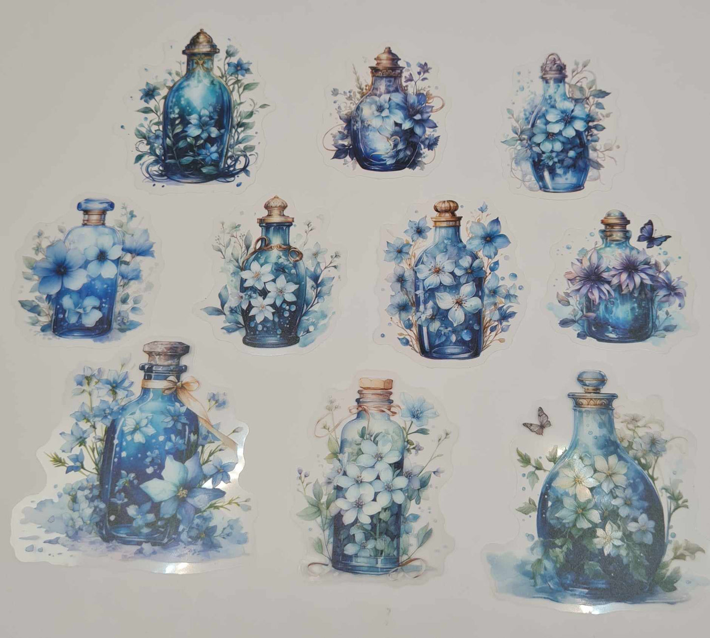 Bottled Dreams- Clear Stickers - Blue