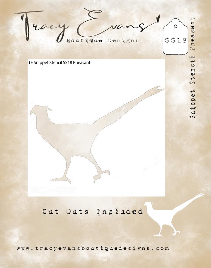 Tracy Evans Boutique Designs - Snippet Stencils - Pheasant SS18