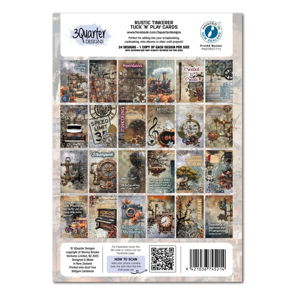 3 Quarter Designs - Rustic TinkerTuck 'n' Play Cards