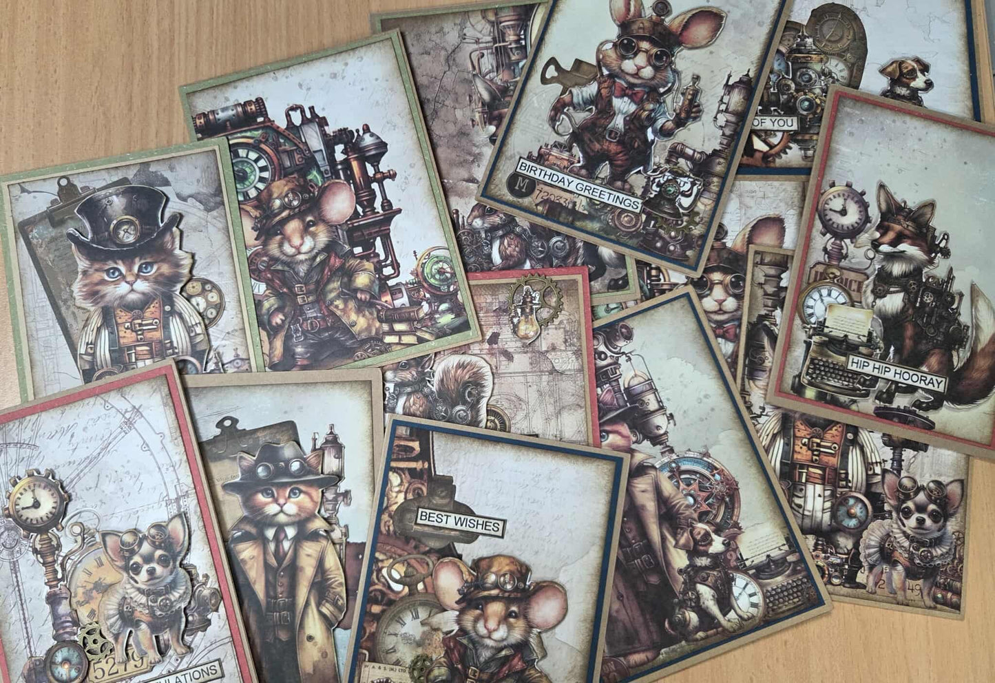 Steampunk Pets Card Kit