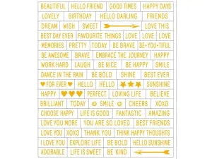 Kaszazz Embellishment - Clear Sticker Quotes