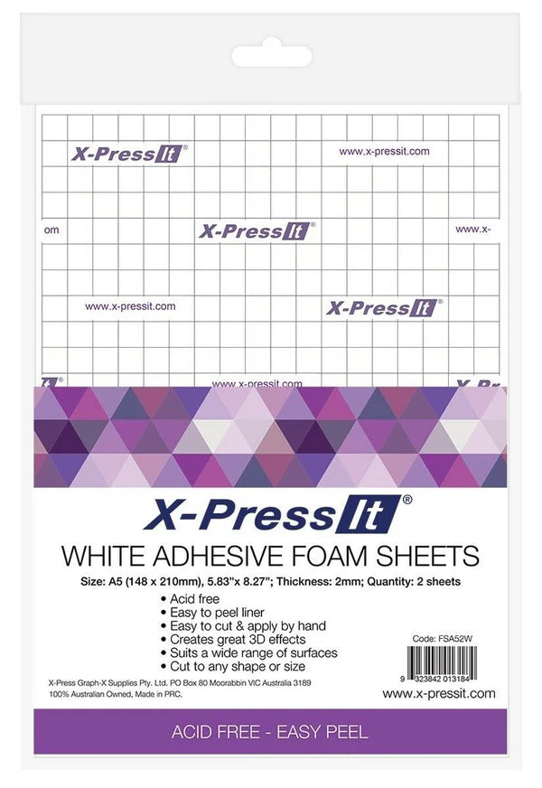 X -Press It - A5 White Adhesive Foam Sheets