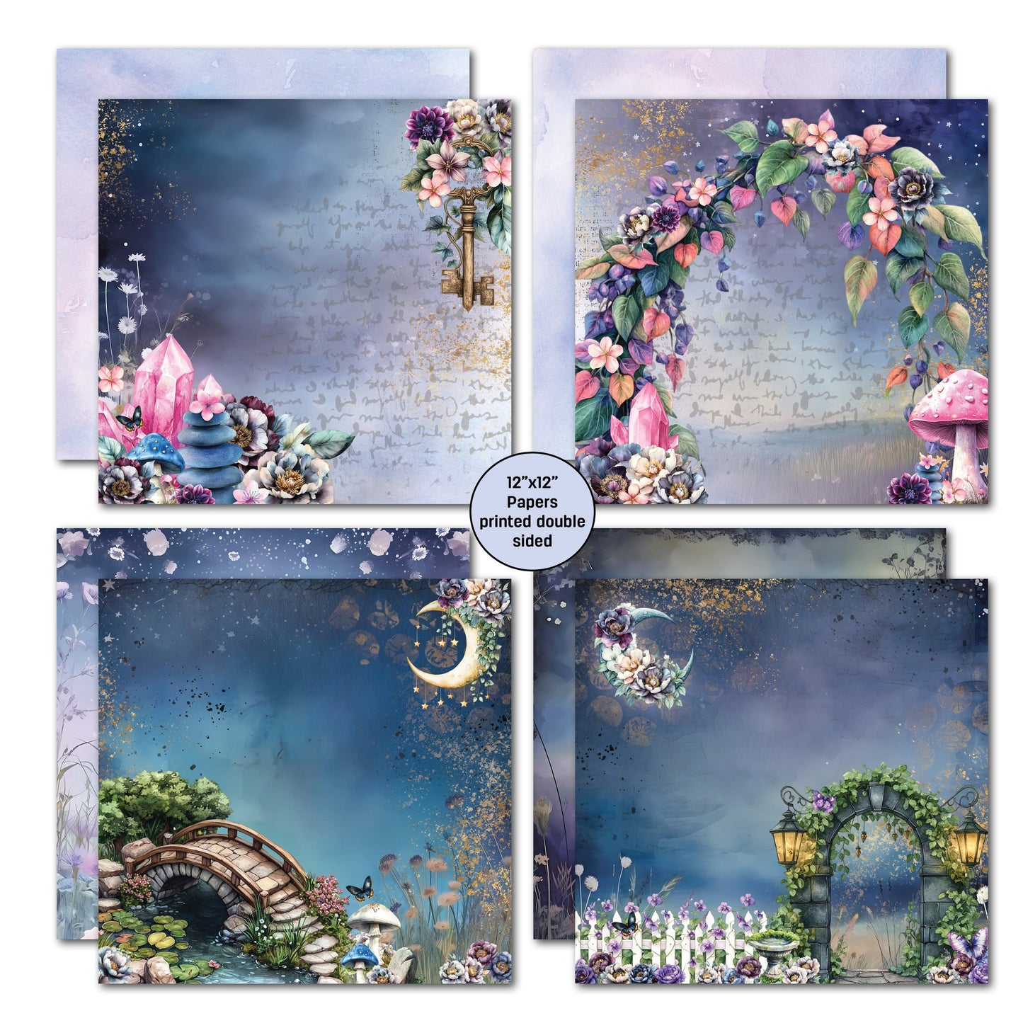 3 Quarter Designs - Night Garden Collection Designer Paper & Diecuts Set