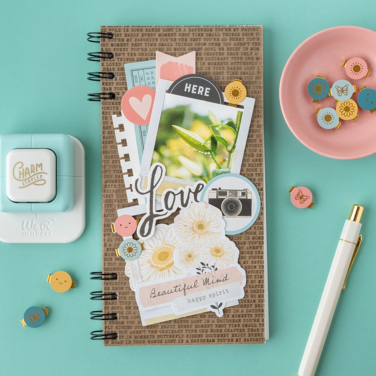 We R Memory Keepers - Multi Colour Round Stapler Charms- 12pk