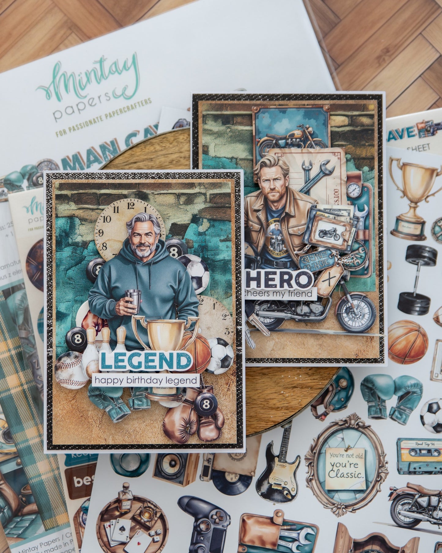 Mintay Papers -Man Cave 12 x 12 Scrapbooking Paper set
