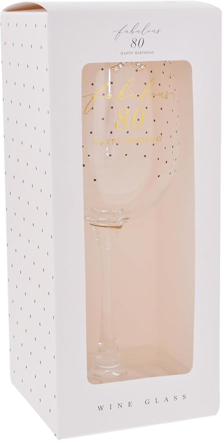Jewelled 80th Wine Glass