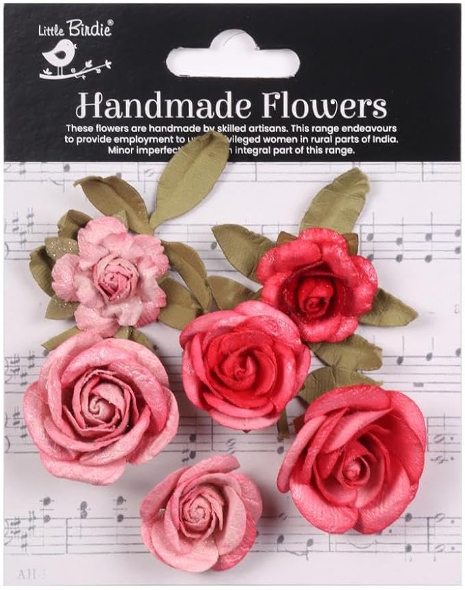 Little Birdie - Foina Paper Flowers 8/Pkg - Precious Pink