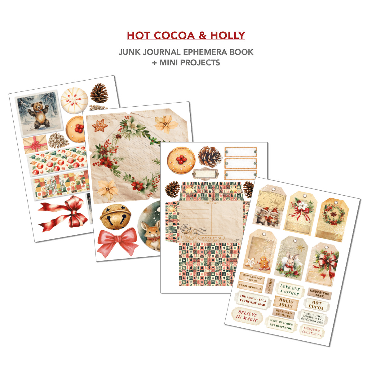 Ciao Bella - Junk Journal & Ephemera Book - Hot Cocoa & Holly