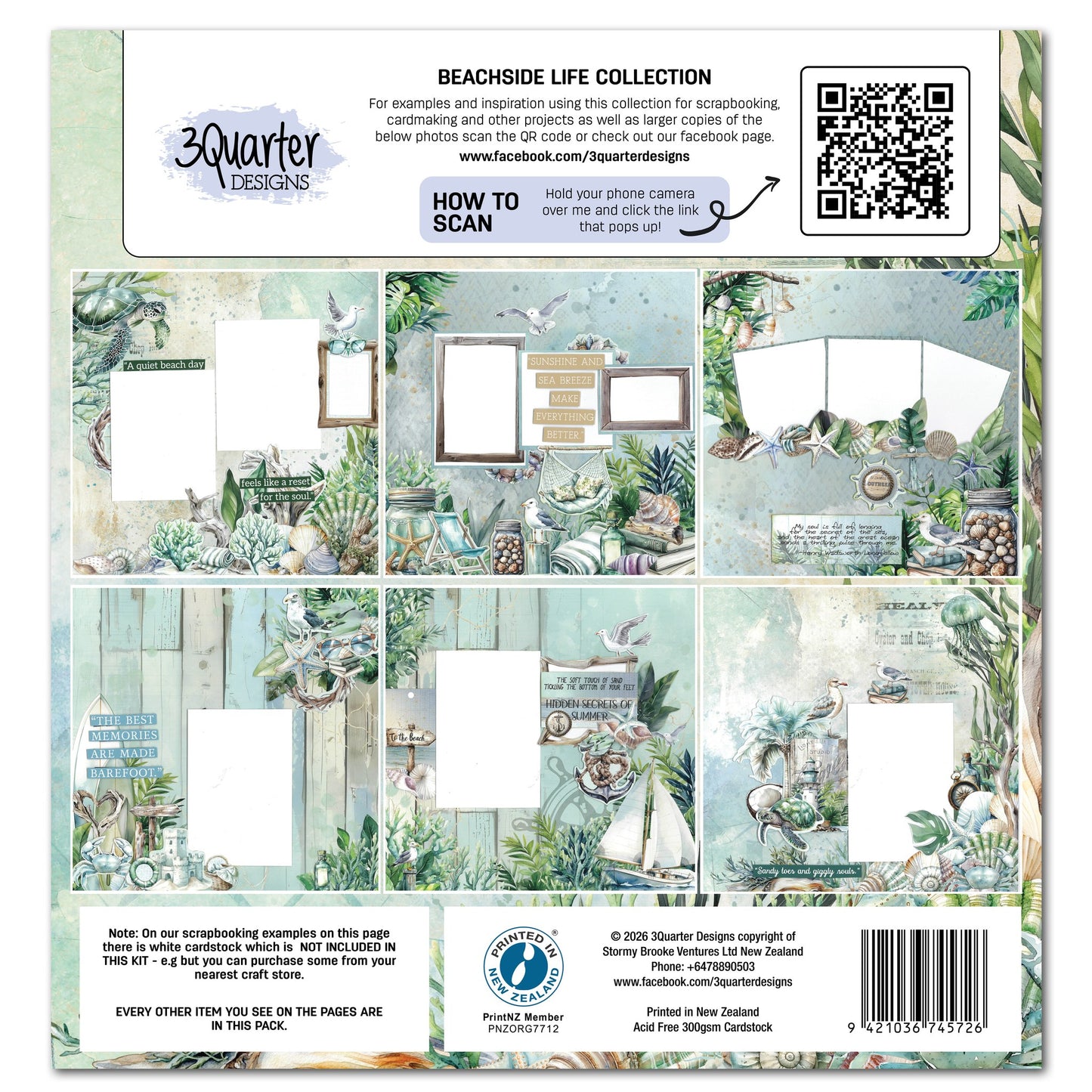 3 Quarter Designs - Beachside Life Collection Designer Paper & Diecuts Set