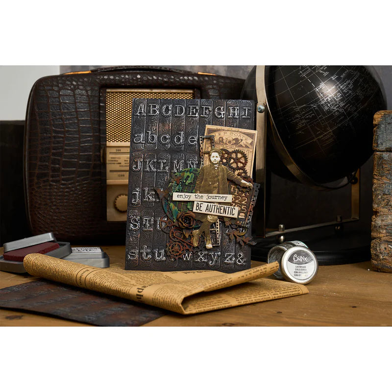 Sizzix 3D Texture Fades Embossing Folder A5 By Tim Holtz - Typewriter