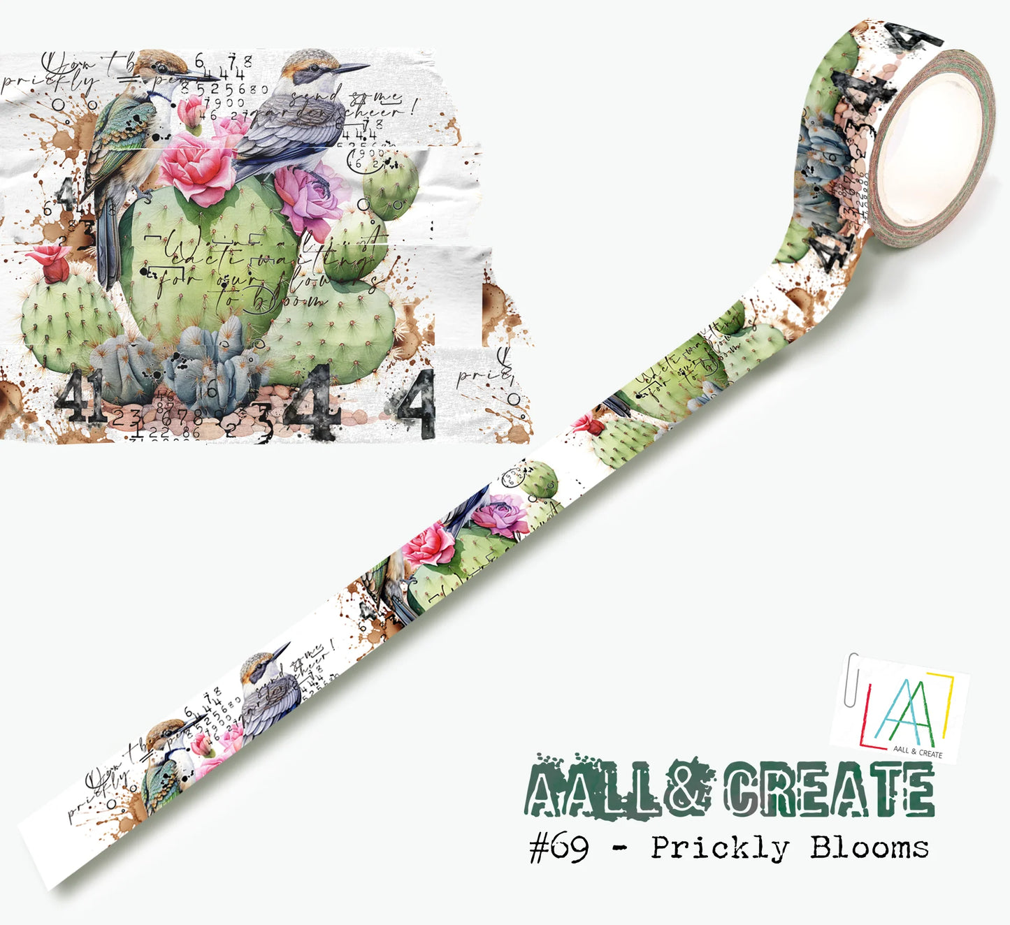 AALL & CREATE - Washi Tape - Prickly Blooms #69