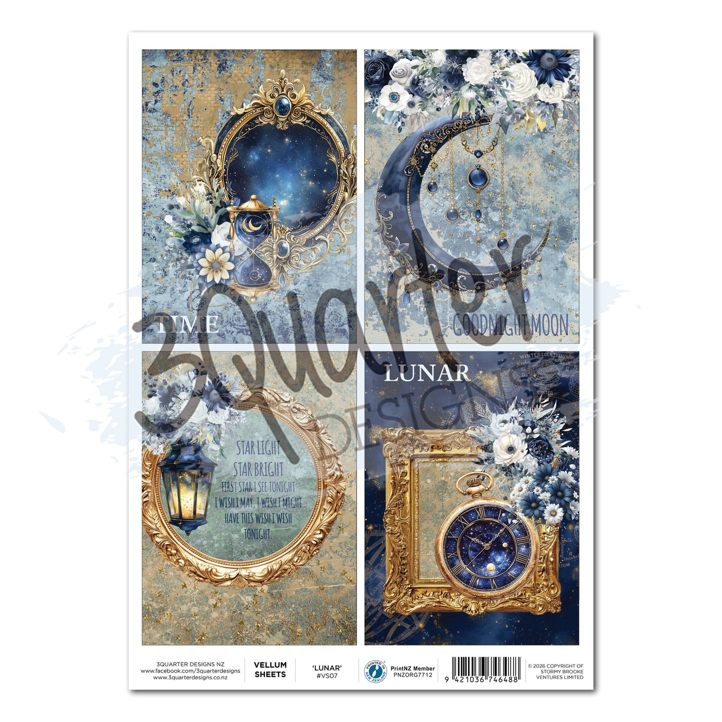 3 Quarter Designs - Vellum Sheet - Lunar Horoscope
