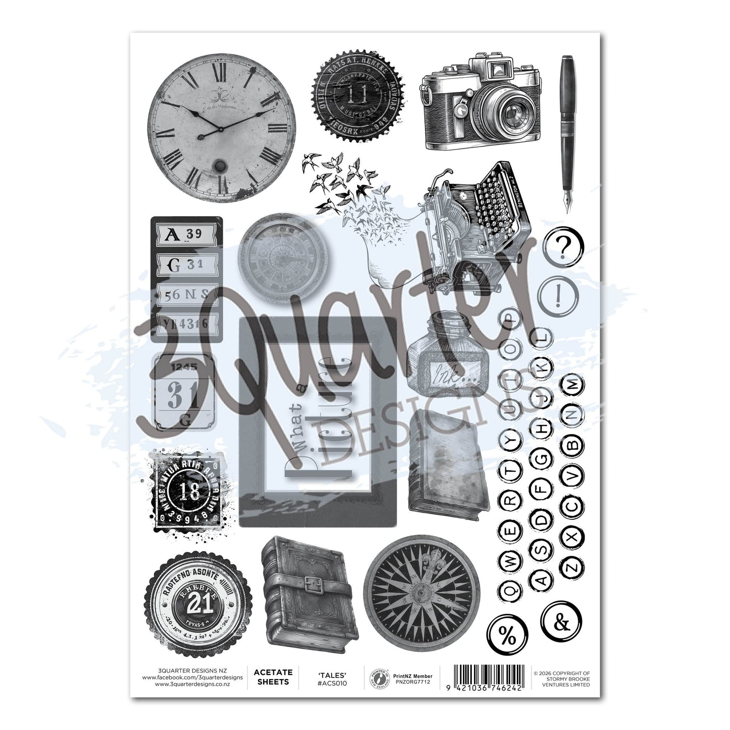 3 Quarter Designs - Acetate Sheet - Paper Tales