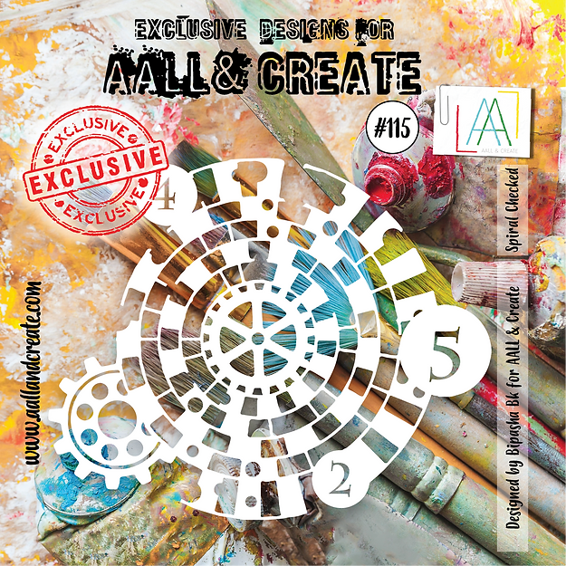 AALL & CREATE - 6X6 Stencil - Spiral Checked #115