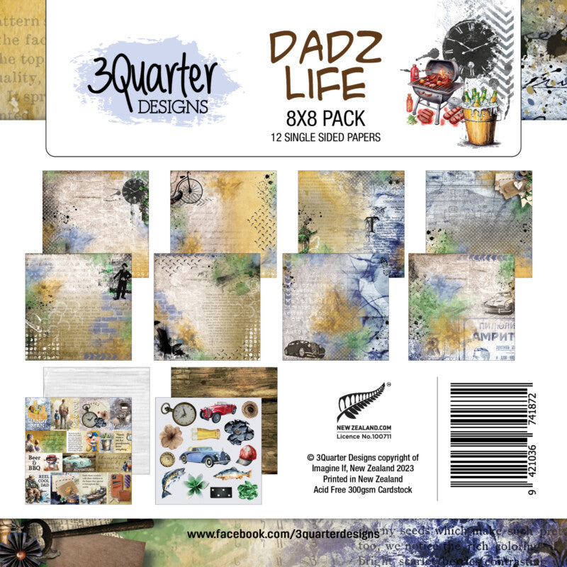 3 Quarter Designs - Dadz Life 8"x8"