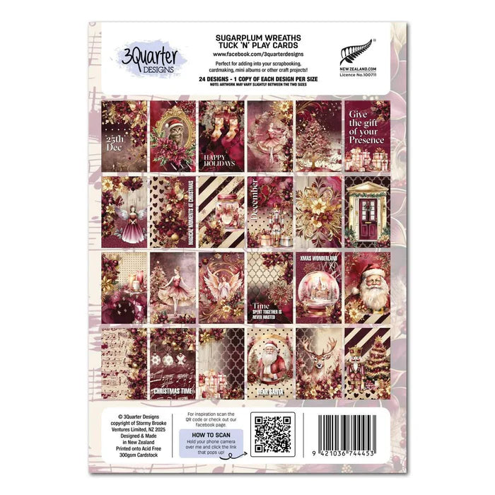 3 Quarter Designs - Sugarplum Wreath Tuck 'n' Play Cards
