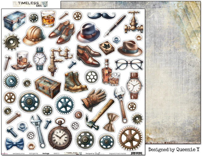 Bee Arty - Timeless Grit 12'' x 12'' Paper Packs