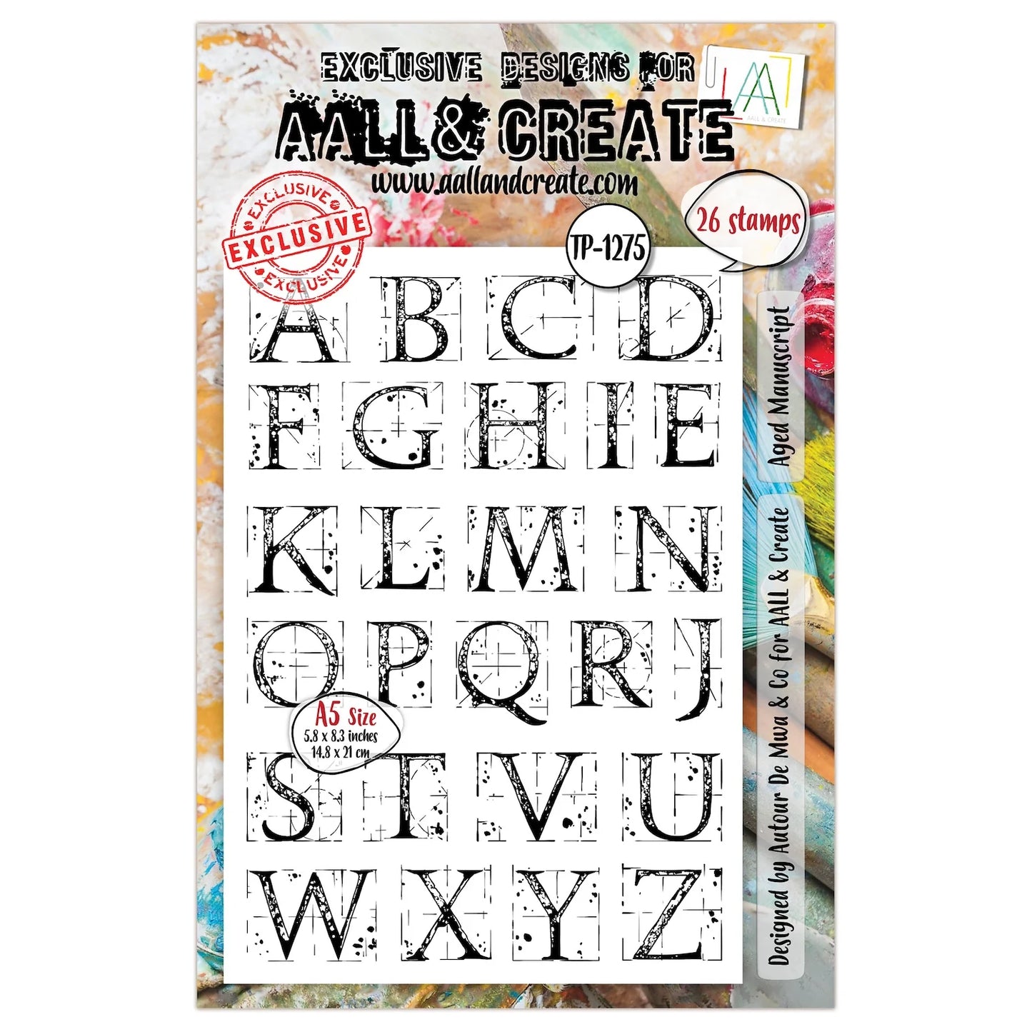 AALL & CREATE - A5 Stamps - Aged manuscript #1275