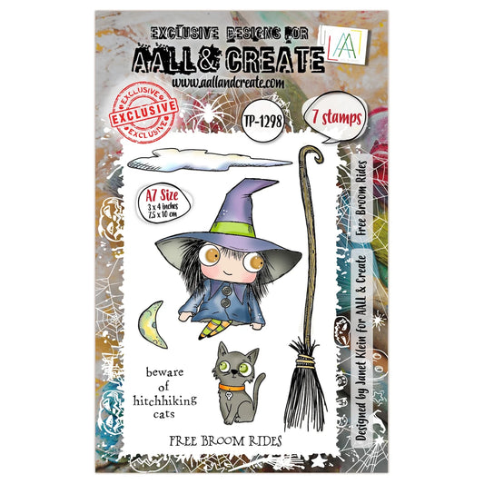 AALL & CREATE - A7 Stamps - Free Broom Rides  #1298