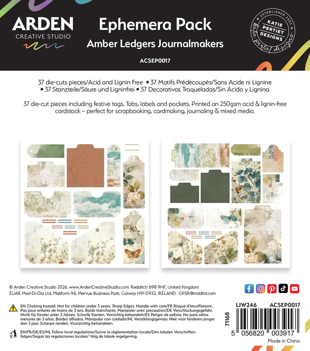 Arden Creative - Ephemera Pack Amber Ledgers Journalmakers