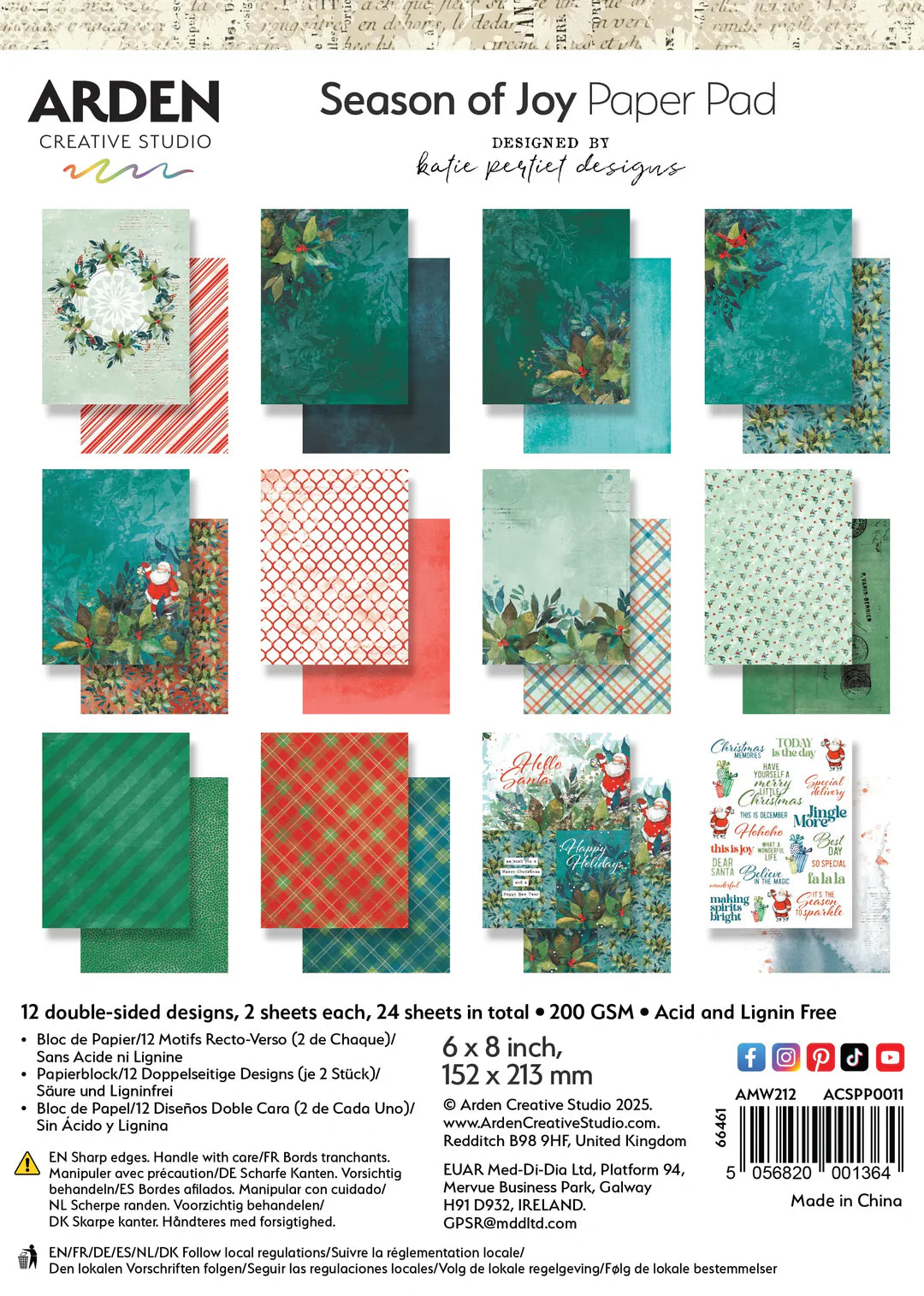 Arden Creative - Season Of Joy 6" x 8'' Paper Pad