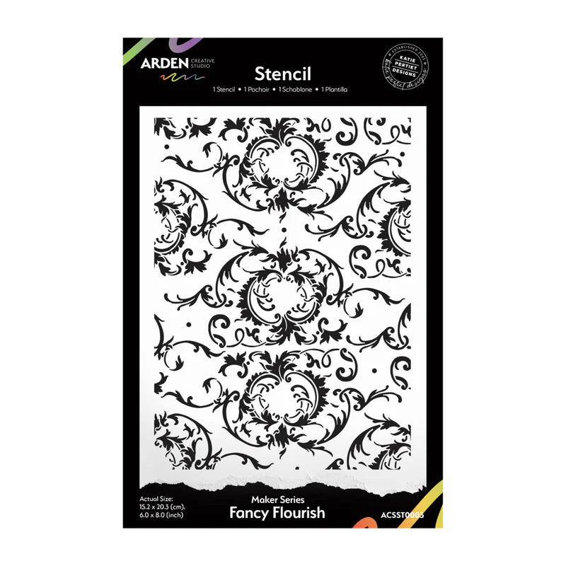 Arden Creative Studios- Makers Series Stencil - Fancy Flourish