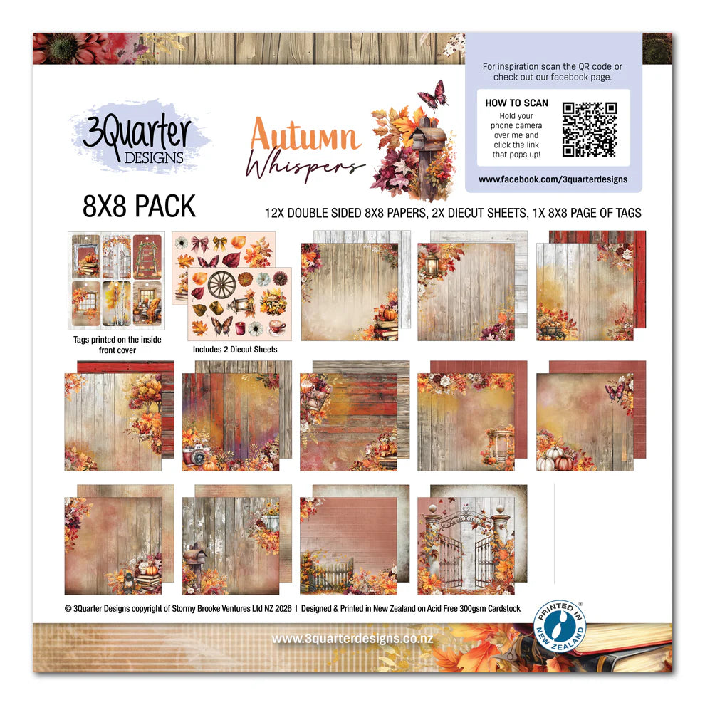 3 Quarter Designs - Autum Whispers Collection 8x8 Pack
