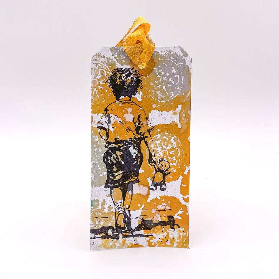 Cosmic Shimmer - Andy Skinner & Pre Cut Mounted Stamp - & Distressed Mandala