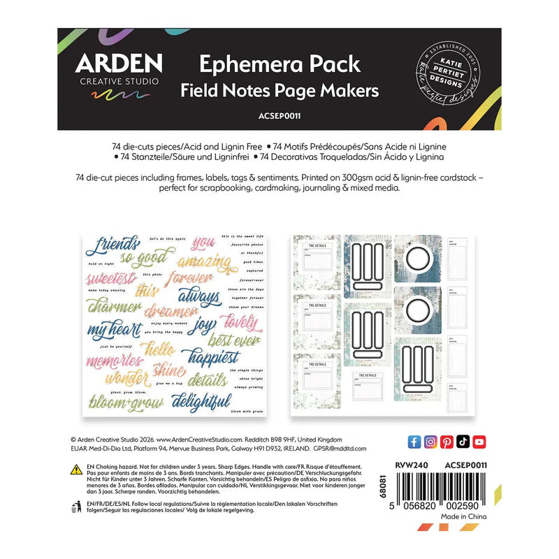 Arden Creative - Ephemera Field Notes Page Makers