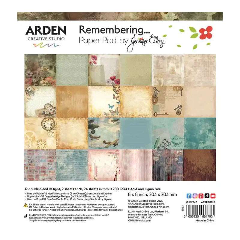 Arden Creative - Remembering...Paper Pad 8x8