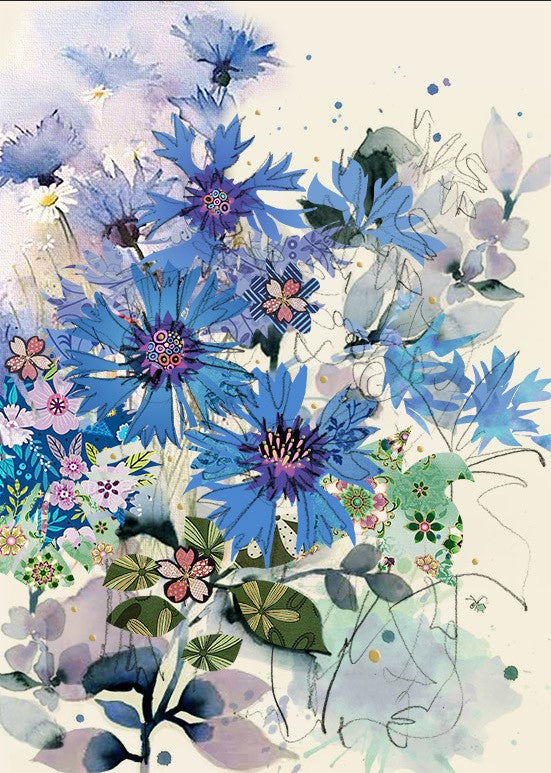 Bug Art Luxury Greeting Cards - Cornflowers